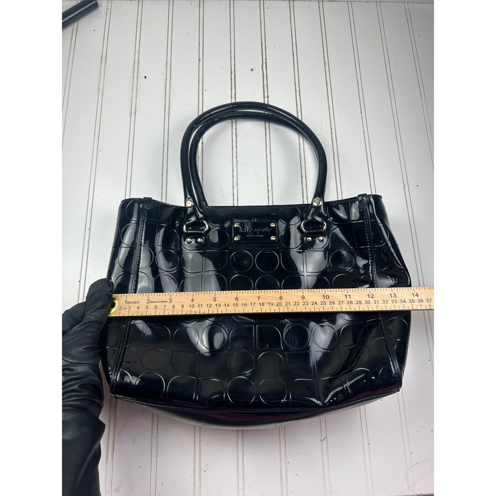 Kate Spade Vintage Prestwick Noel Quinn Black Patent Leather Shoulder Bag Tote - Picture 11 of 13